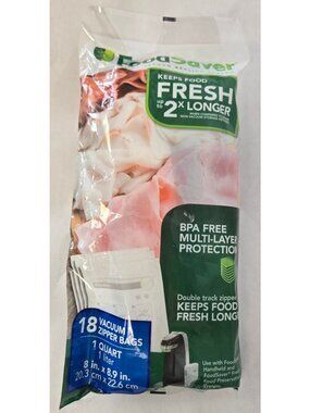 Foodsaver Handheld Fresh Food Preservation System Bags 18Ct. 1 Qt. Brand New